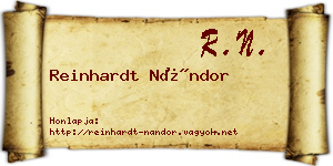 Reinhardt Nándor névjegykártya